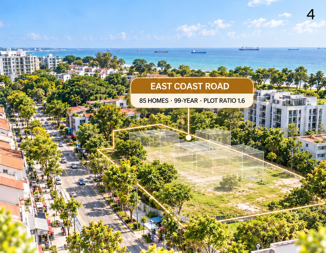 Aerial view of the East Coast Road land parcel released in the 2H2026 GLS programme