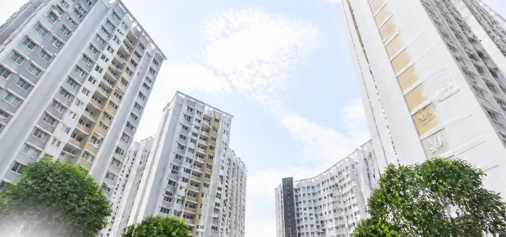 Low angle view of HDB residential towers