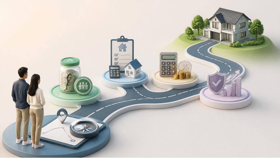 Illustration of a guided property planning journey
