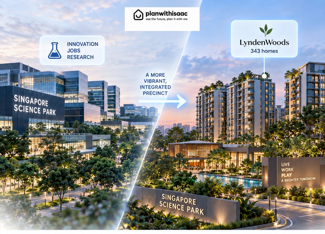 Render of LyndenWoods, the first residential development inside Singapore Science Park